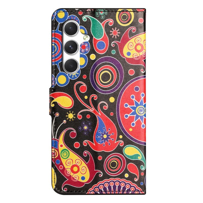 Læder Cover Samsung Galaxy S26 Telefon Etui Galaksemønster