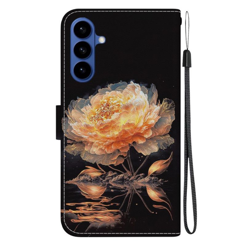 Læder Cover Samsung Galaxy S26 Telefon Etui Gylden Pæon