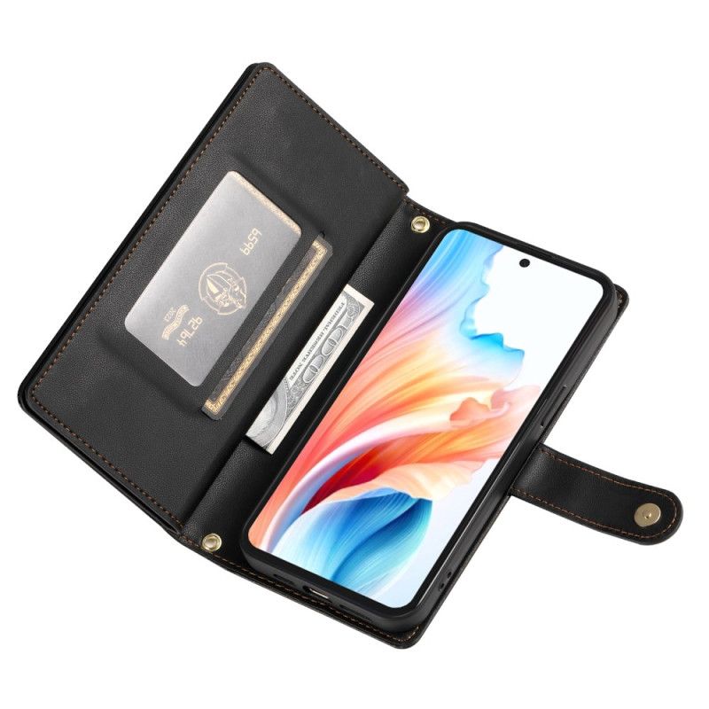 Læder Cover Samsung Galaxy S26 Telefon Etui Lynlåslomme Og Skulderstropper