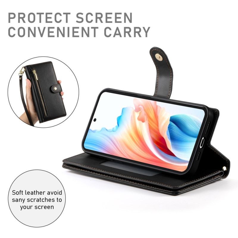 Læder Cover Samsung Galaxy S26 Telefon Etui Lynlåslomme Og Skulderstropper