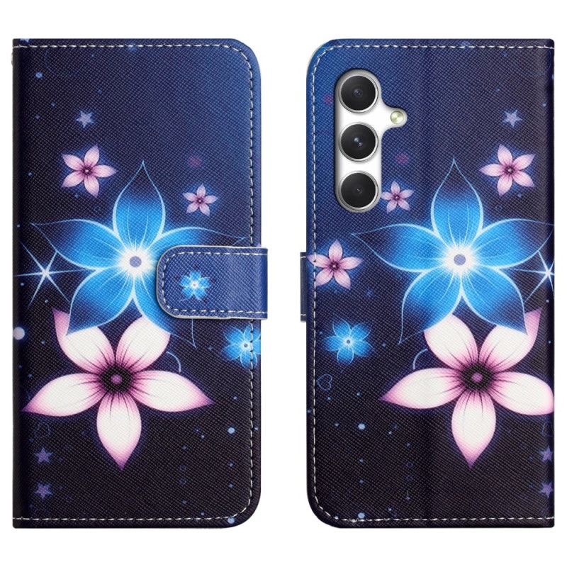 Læder Cover Samsung Galaxy S26 Telefon Etui Måneblomster