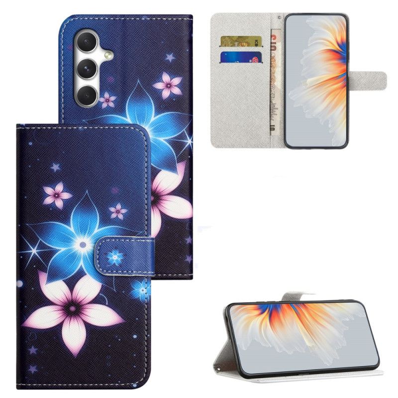 Læder Cover Samsung Galaxy S26 Telefon Etui Måneblomster