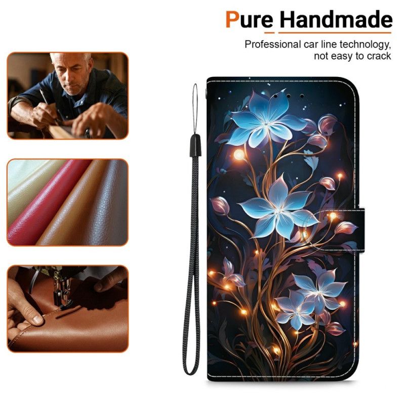 Læder Cover Samsung Galaxy S26 Telefon Etui Små Blomstrende Lanterner