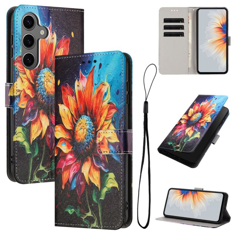 Læder Cover Samsung Galaxy S26 Telefon Etui Solsikke