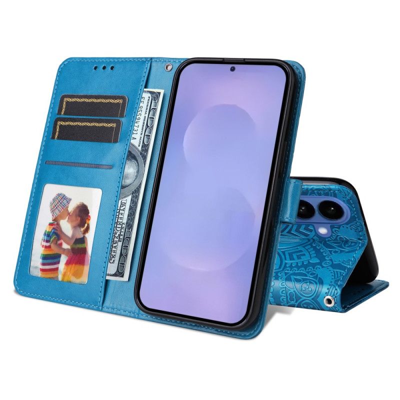 Læder Cover Samsung Galaxy S26 Telefon Etui Solsikkemønster