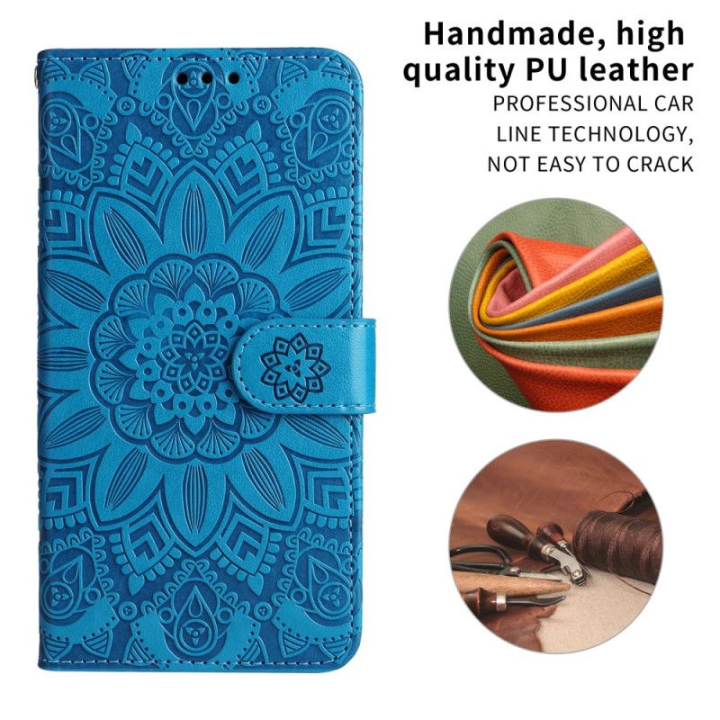 Læder Cover Samsung Galaxy S26 Telefon Etui Solsikkemønster