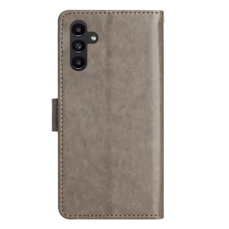 Læder Cover Samsung Galaxy S26 Telefon Etui Sommerfugl Og Blomster