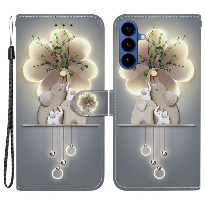 Læder Cover Samsung Galaxy S26 Telefon Etui Tre Elefanter