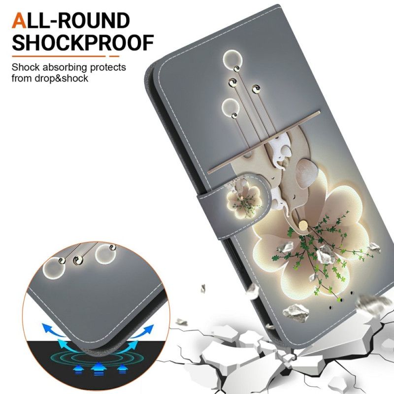 Læder Cover Samsung Galaxy S26 Telefon Etui Tre Elefanter