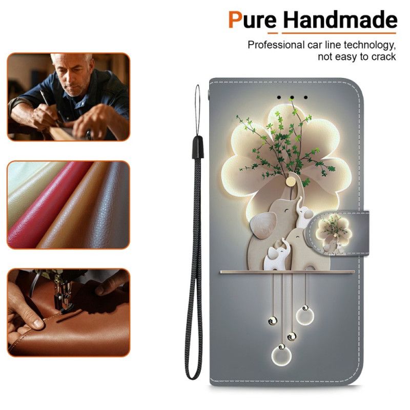 Læder Cover Samsung Galaxy S26 Telefon Etui Tre Elefanter