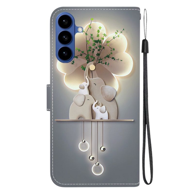 Læder Cover Samsung Galaxy S26 Telefon Etui Tre Elefanter