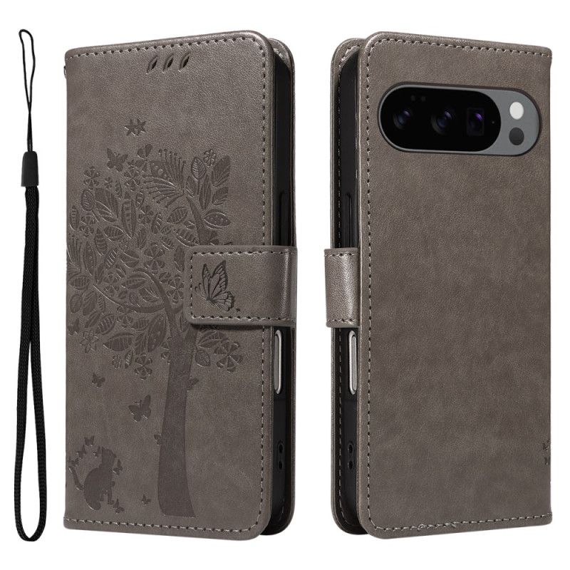 Flip Cover Til Google Pixel 10 / 10 Pro Træ Og Kat