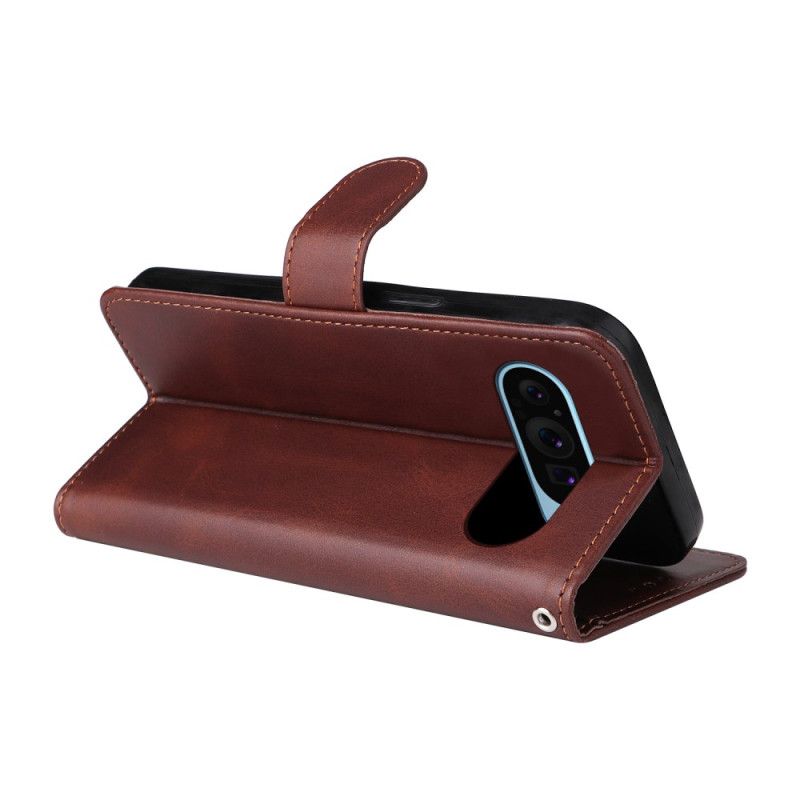 Læder Cover Google Pixel 10 / 10 Pro Telefon Etui Almindelig Læderstil Med Rem