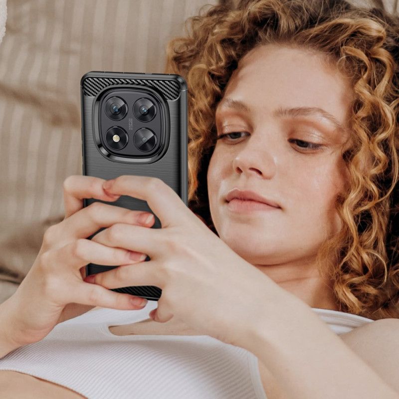 Cover Til Xiaomi Redmi Note 14 Pro 5g Børstet Kulfiber