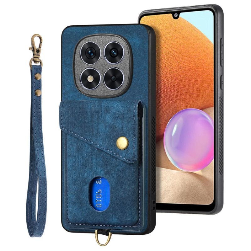 Cover Xiaomi Redmi Note 14 Pro 5g Kortholder Og Snor I Lædereffekt