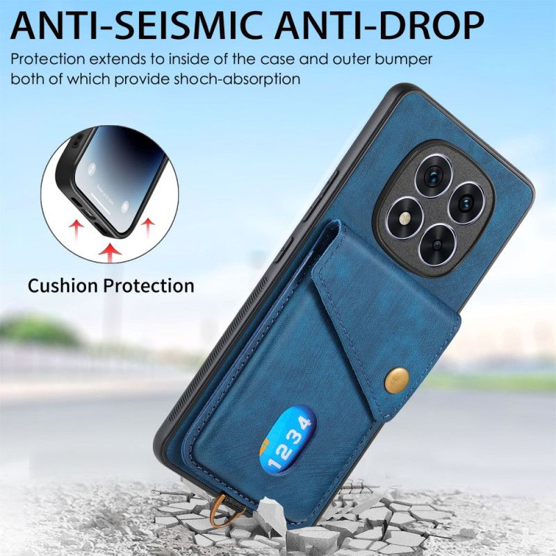 Cover Xiaomi Redmi Note 14 Pro 5g Kortholder Og Snor I Lædereffekt