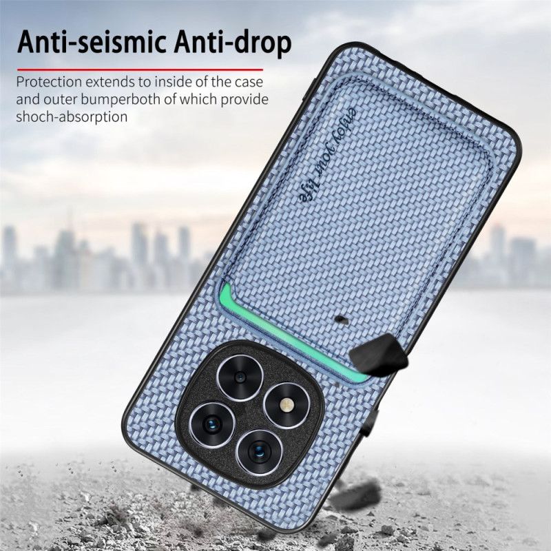 Cover Xiaomi Redmi Note 14 Pro 5g Telefon Etui Aftagelig Kortholder I Kulfiber