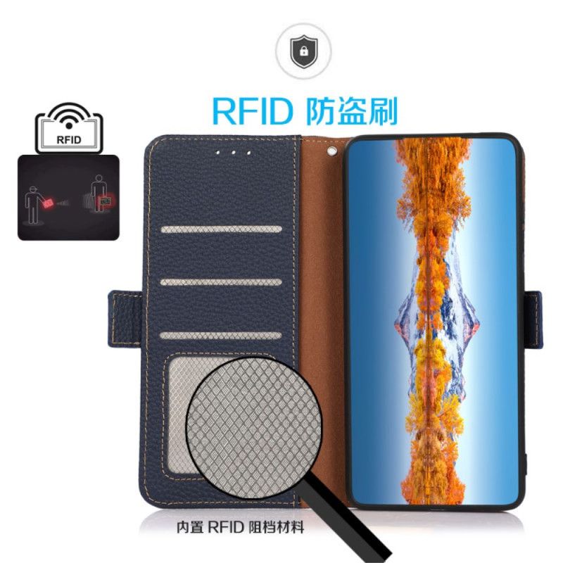 Flip Cover Til Xiaomi Redmi Note 14 Pro 5g Kazneh Rfid-beskyttelse I Læder