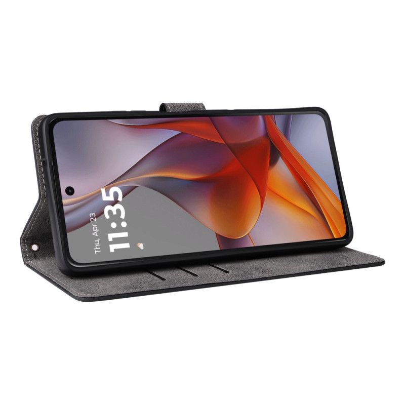 Flip Cover Til Xiaomi Redmi Note 14 Pro 5g Variation Af Ruskindsrem