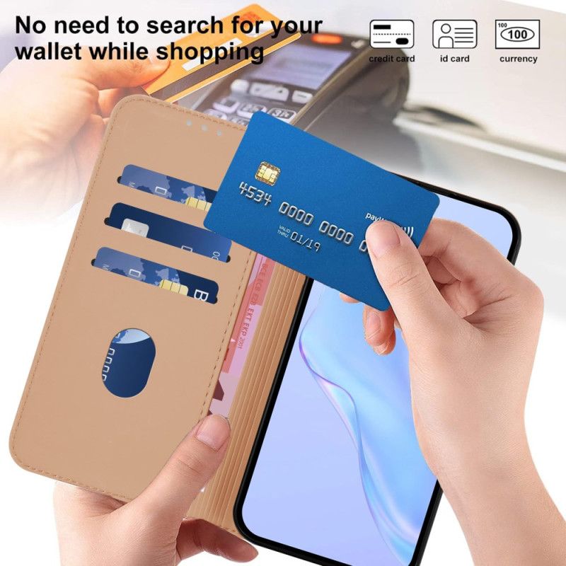 Flip Cover Xiaomi Redmi Note 14 Pro 5g Ensfarvet Læderstil