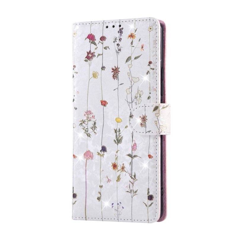 Flip Cover Xiaomi Redmi Note 14 Pro 5g Rfid-blokerende Blomsterdesign