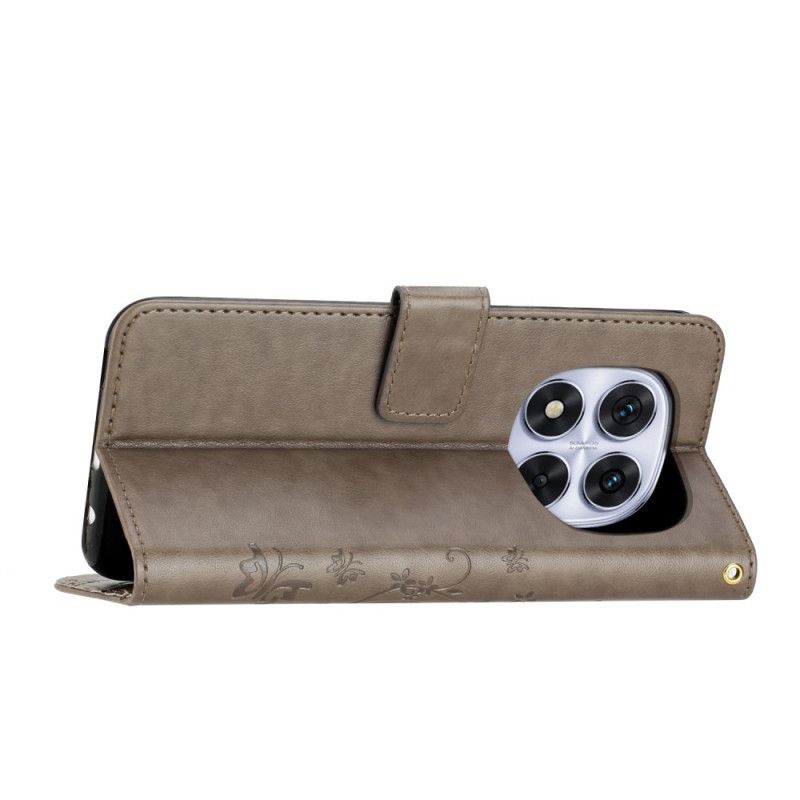 Flip Cover Xiaomi Redmi Note 14 Pro 5g Sommerfugle- Og Blomsterprint