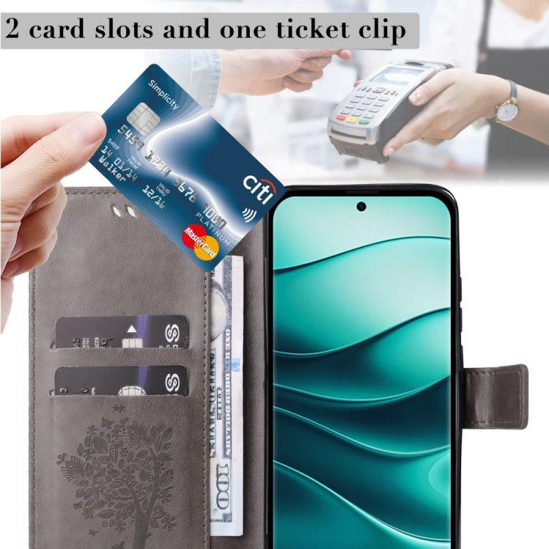 Flip Cover Xiaomi Redmi Note 14 Pro 5g Træ Og Kat