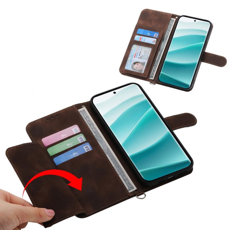 Læder Cover Xiaomi Redmi Note 14 Pro 5g Telefon Etui Blondemønster Med Rem Og Skulderrem