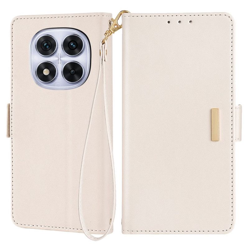 Læder Cover Xiaomi Redmi Note 14 Pro 5g Telefon Etui Guldlås