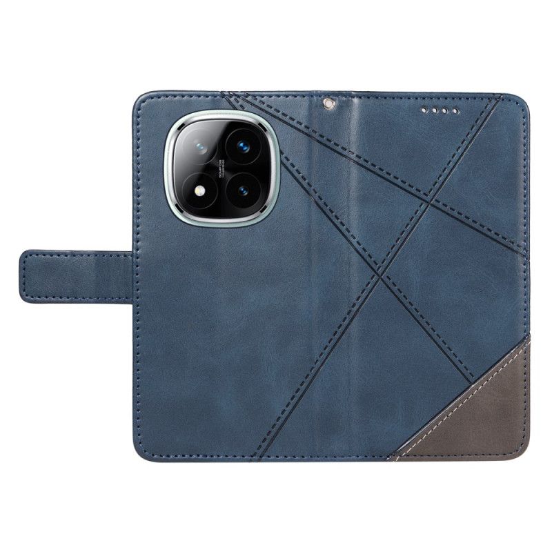 Læder Cover Xiaomi Redmi Note 14 Pro 5g Telefon Etui Tofarvede Remlinjer