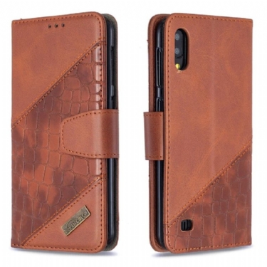 Flip Cover Samsung Galaxy A10 Croc Look Lædereffekt