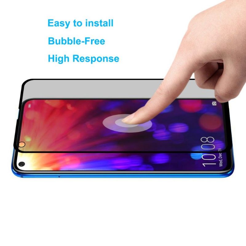 Mobilcover Honor View 20 - Hærdet Glas Og Privatlivsfilter