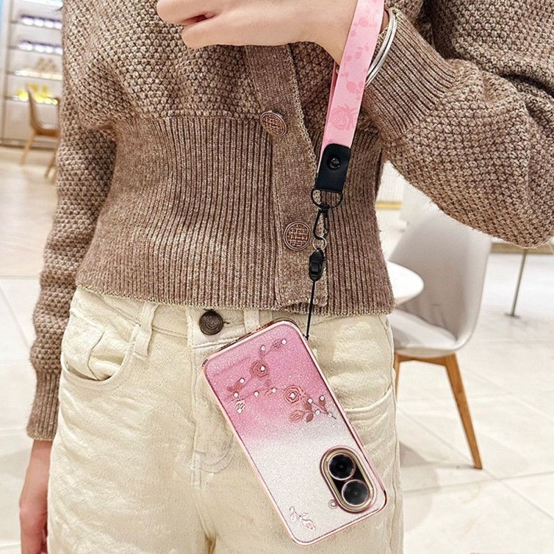 Cover Poco C71 Blomster Rhinsten Og Kadem-remme