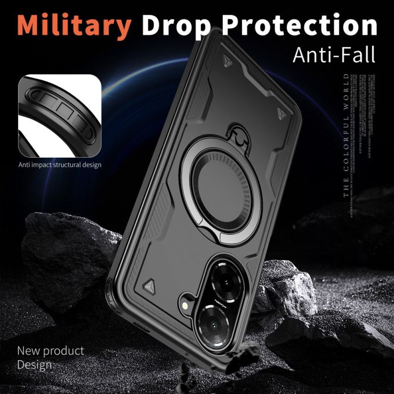 Cover Poco C71 Telefon Etui Magsafe Kompatibel Med Militærbeskyttelse Og Stativ