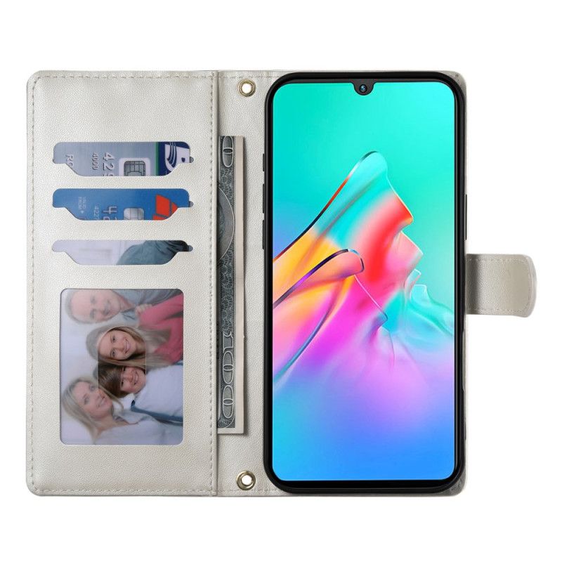 Flip Cover Poco C71 Quiltet Med Rem Og Skulderrem