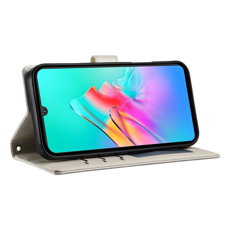 Flip Cover Poco C71 Quiltet Med Rem Og Skulderrem