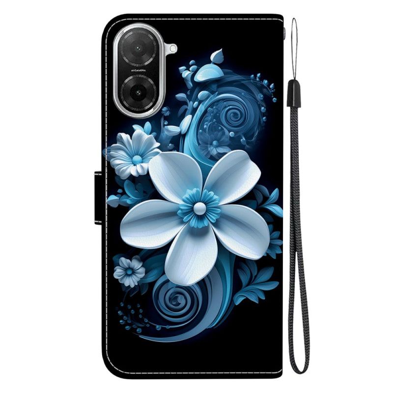 Flip Cover Poco C71 Sort Orkidé