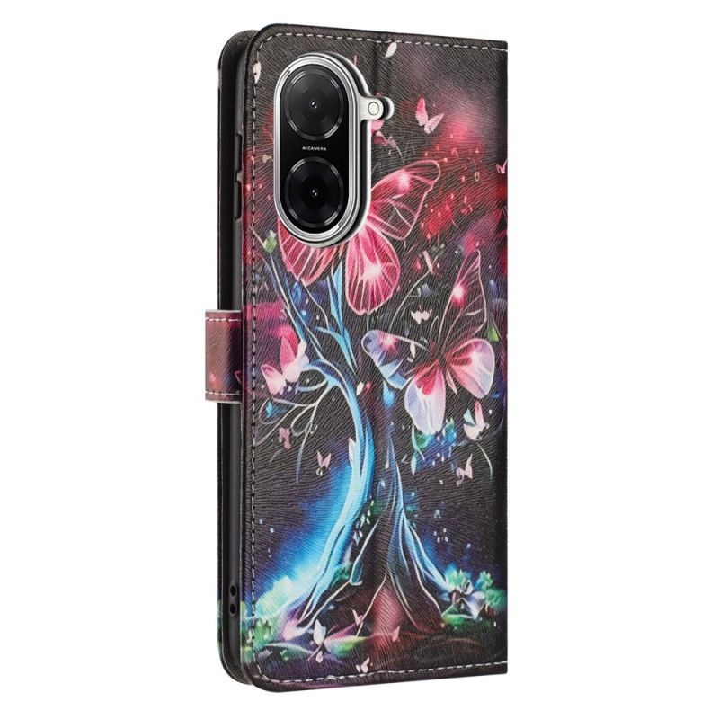 Flip Cover Poco C71 Træ Og Sommerfugle