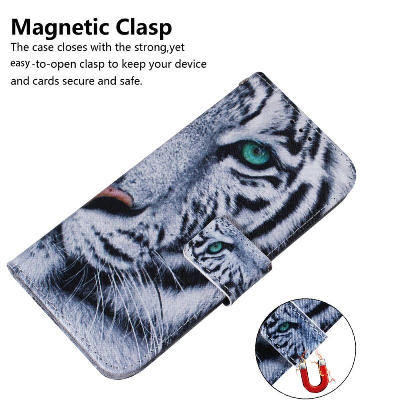 Flip Cover Til Poco C71 Hvid Tiger