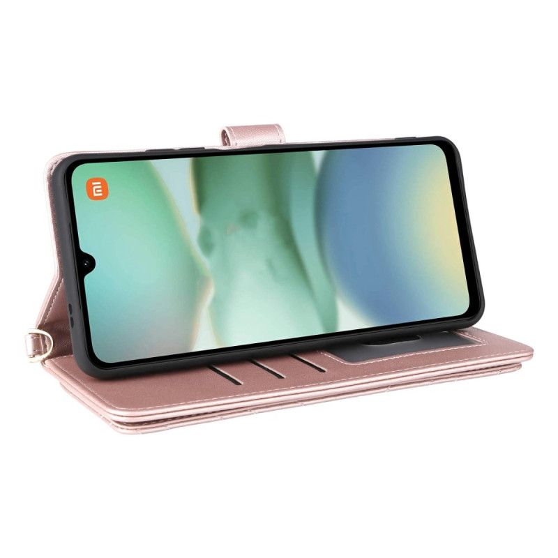 Flip Cover Til Poco C71 Quiltet Pung Med Rem Og Skulderrem