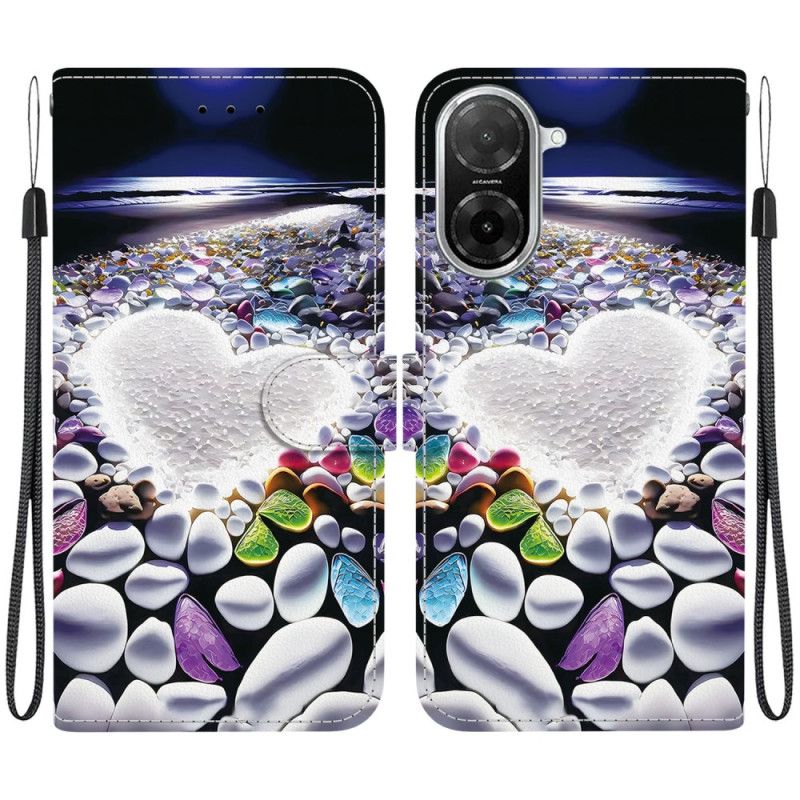 Læder Cover Poco C71 Hvidt Hjerte