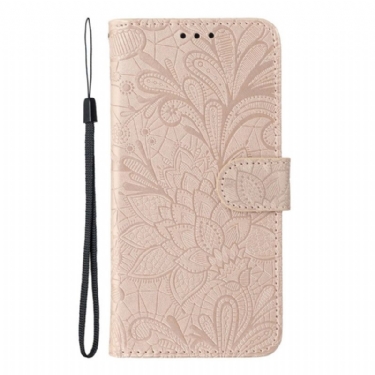 Læder Cover Poco C71 Telefon Etui Blomsterblonde