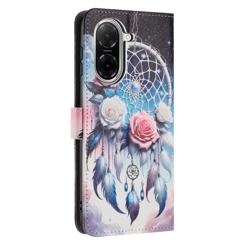 Læder Cover Poco C71 Telefon Etui Blomsterdrømmefanger