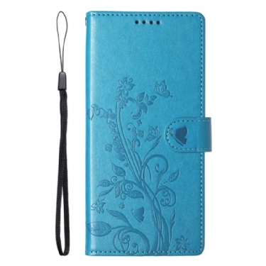 Læder Cover Poco C71 Telefon Etui Blomsterprint