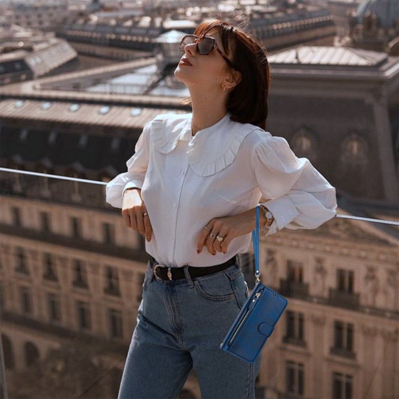 Læder Cover Poco C71 Telefon Etui Pung Med Rem