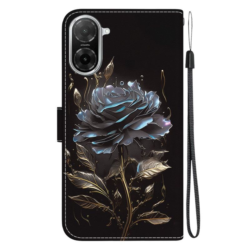 Læder Cover Poco C71 Telefon Etui Sort Rose