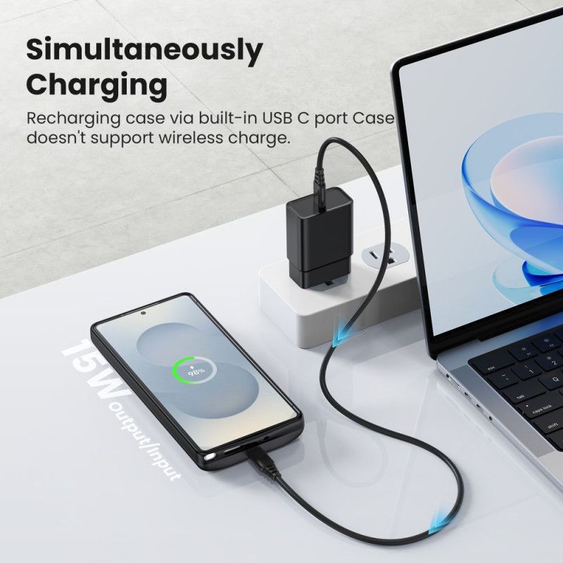10000mah Eksternt Battericover Til Samsung Galaxy S25 / S24