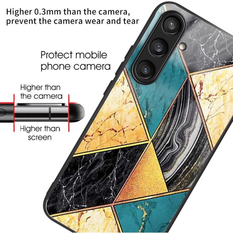 Cover Samsung Galaxy S25 5g Farvet Marmor Hærdet Glas
