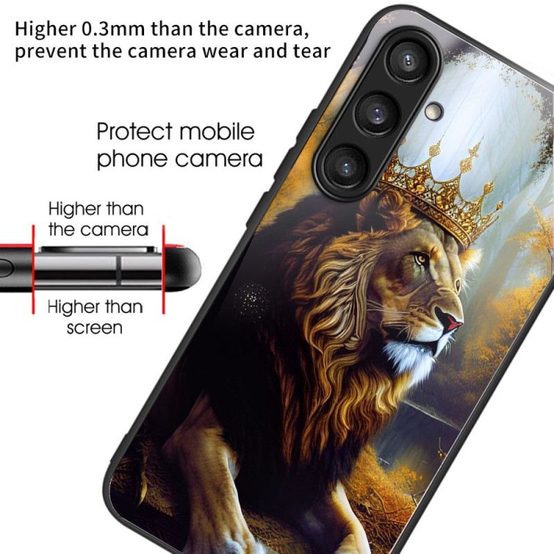Cover Samsung Galaxy S25 5g Gylden Løve Hærdet Glas Krone