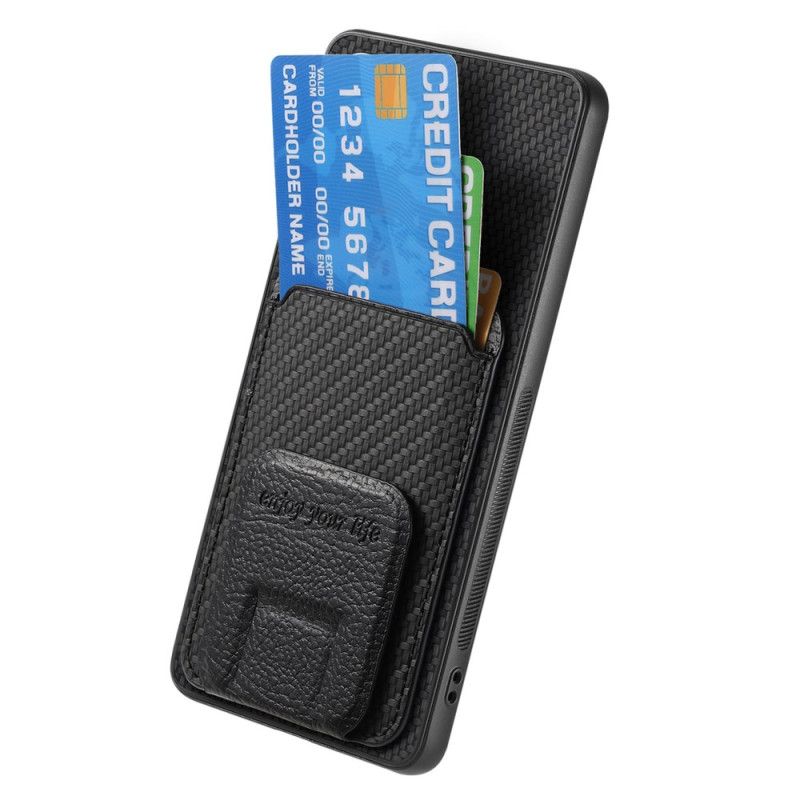 Cover Samsung Galaxy S25 5g Kortholder Og Stativ I Kulfiber